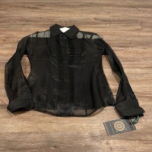 Nwt Debbie Shuchat Women’s Mesh Blouse with Tank Top - 4